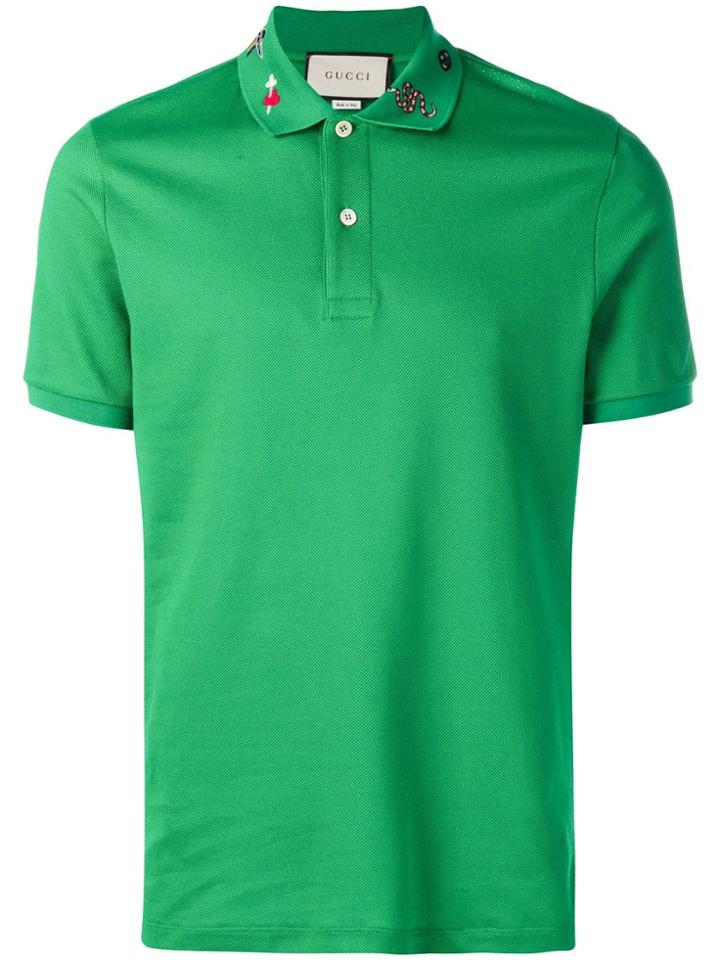 Gucci Embroidered Polo Shirt - Green