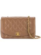 Chanel Pre-owned Diana Quilted Cc Logos Chain Shoulder Bag - Brown