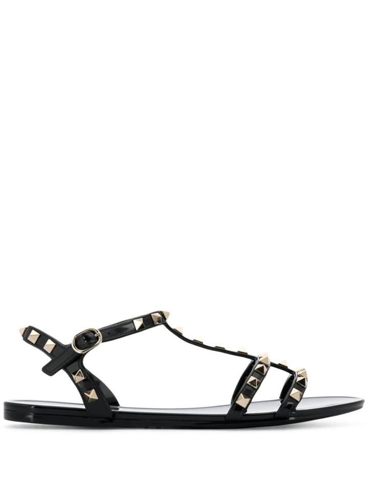 Valentino Valentino Garavani Rubber Rockstud Sandals - Black