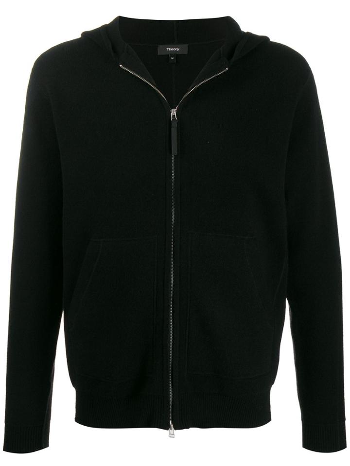 Theory Zip-up Cashmere Hoodie - Black