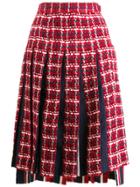 Thom Browne Gun Club Check Chiffon Skirt - Red