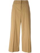 Dorothee Schumacher Wide Leg Cropped Trousers, Women's, Size: 2, Brown, Cotton/spandex/elastane