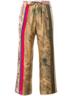 Pierre-louis Mascia Aloe Printed Cropped Trousers - Multicolour