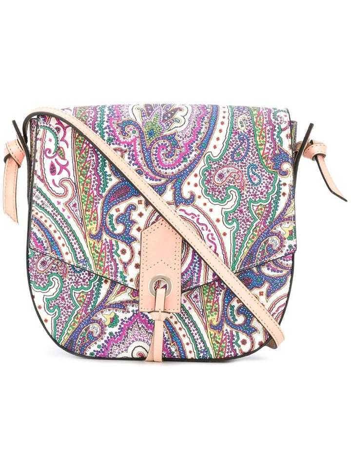 Etro Paisley Print Saddle Bag, Women's, Calf Leather/nylon/pvc/cotton