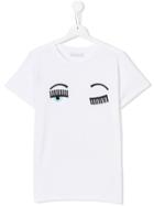Chiara Ferragni Kids Teen Wink Embroidered T-shirt - White