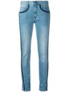 Stella Mccartney - Embroidered Trim Jeans - Women - Cotton/polyester/spandex/elastane - 25, Blue, Cotton/polyester/spandex/elastane