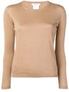 Max Mara Fitted Crew Neck Jumper - Brown