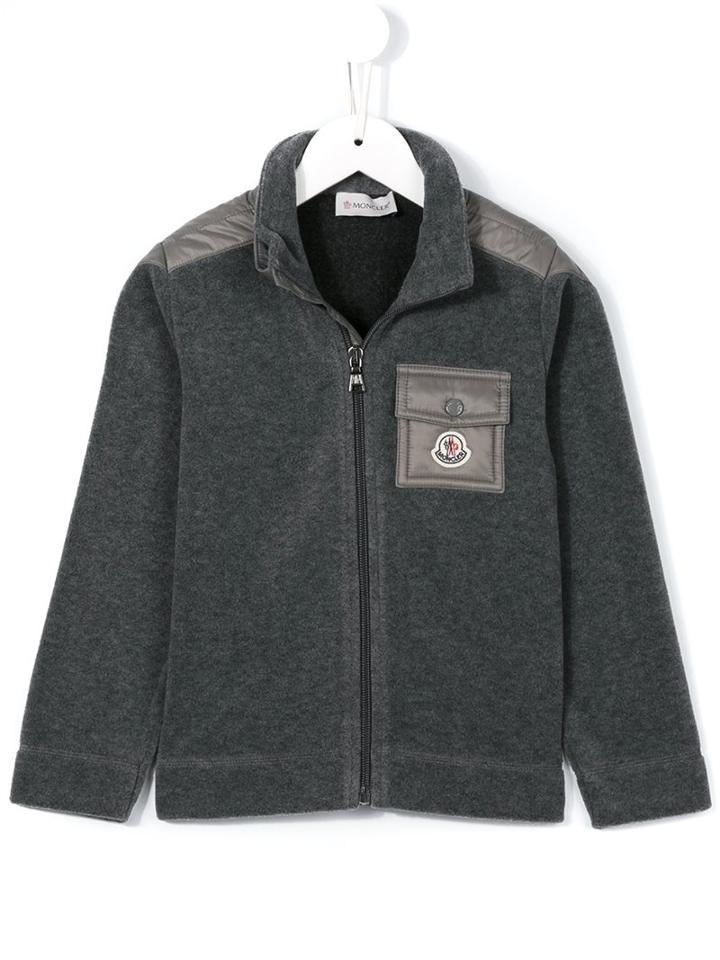 Moncler Kids Zip Up Fleece Jacket, Boy's, Size: 6 Yrs, Grey