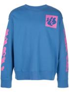 Off-white Shape Of Incompiuto Crewneck Sweater - Blue