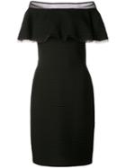 Tadashi Ruffled Off Shoulder Dress, Women's, Size: Small, Black, Spandex/elastane/nylon/rayon