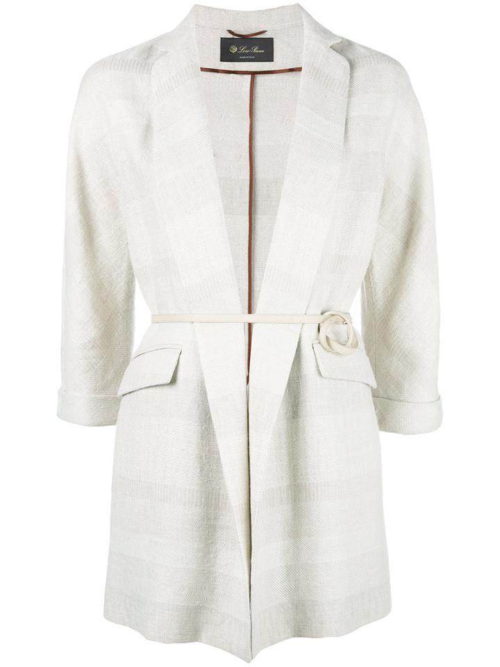 Loro Piana Belted Blazer, Women's, Size: Large, Nude/neutrals, Silk/linen/flax/lamb Skin