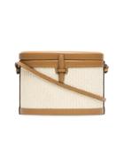 Hunting Season Beige And Brown Trunk Woven Straw And Leather Bag