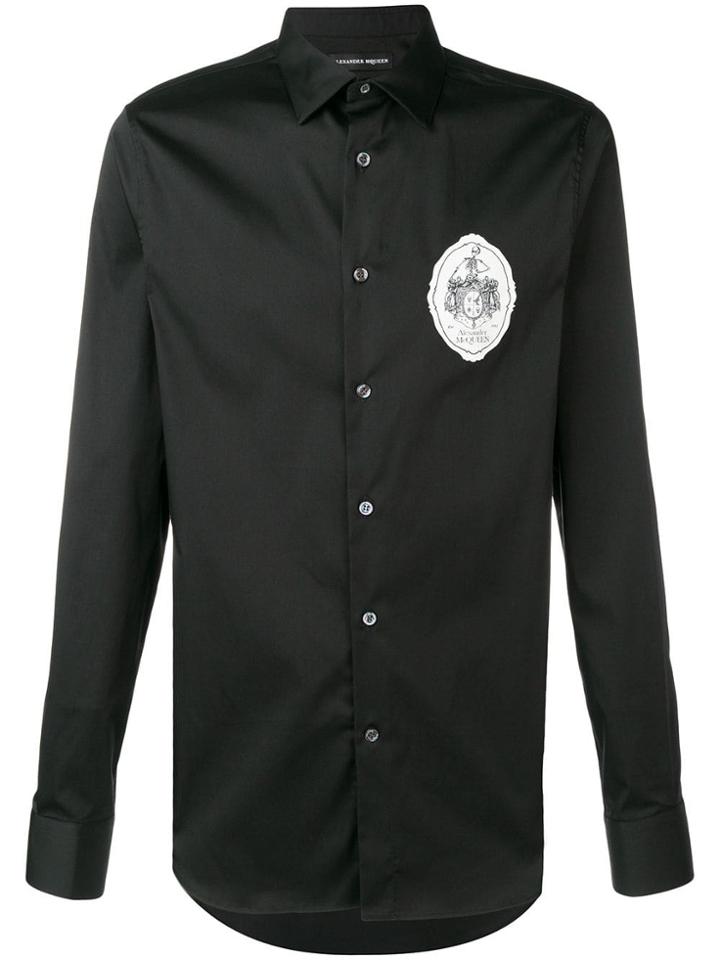 Alexander Mcqueen Skeleton Patch Shirt - Black