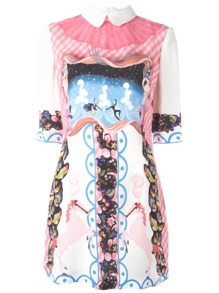 Vivetta 'crescione' Print Dress, Women's, Size: 42, White, Acetate/cupro/viscose