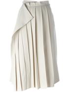 Yohji Yamamoto Vintage Pleated Wrap Skirt, Women's, Size: 2, Nude/neutrals