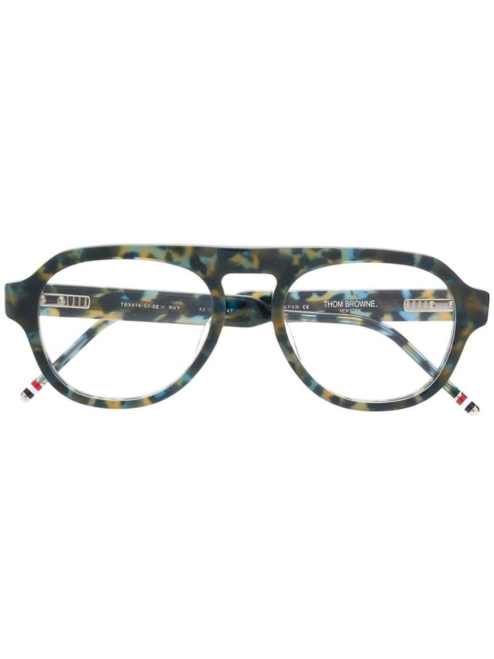 Thom Browne Eyewear Navy Tortoise Glasses - Blue