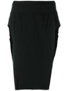 Rick Owens Side Slit Skirt - Black