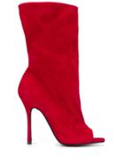 Marc Ellis Open Toe Heel Boots - Red