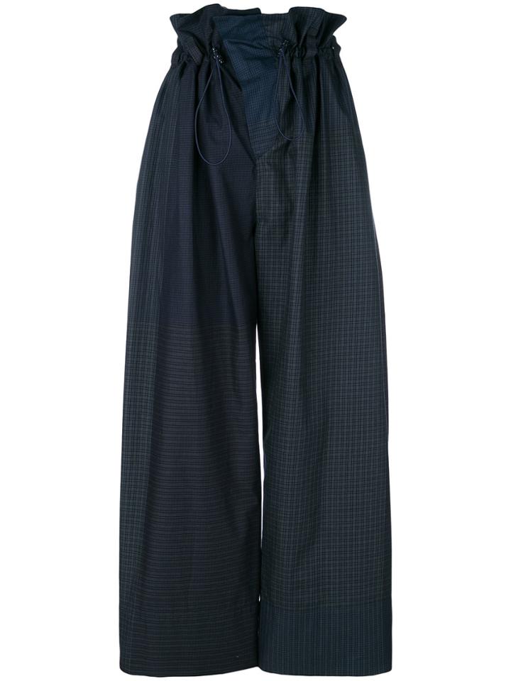 Stella Mccartney Checked Drawstring Trousers - Blue