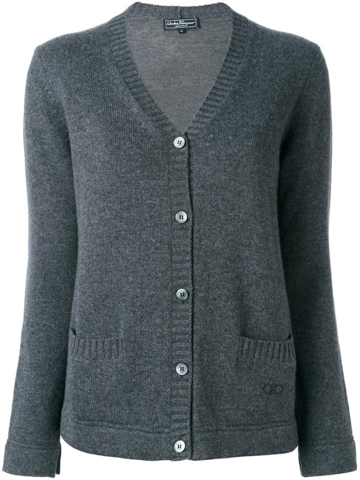 Salvatore Ferragamo Cashmere Classic Cardigan - Grey