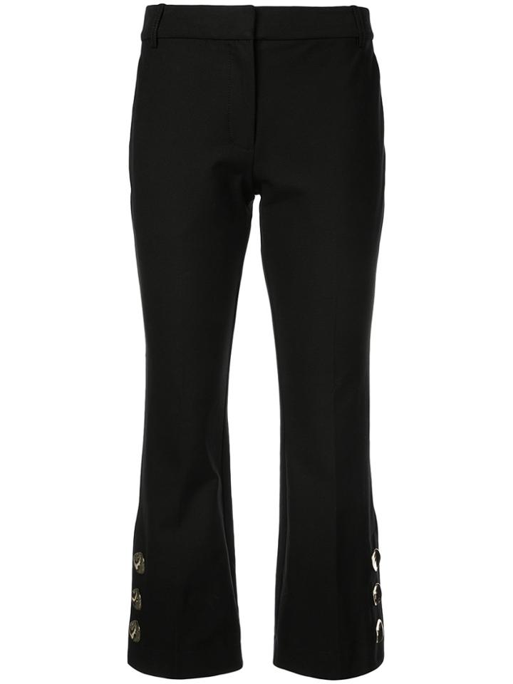 Derek Lam 10 Crosby Cropped Flare Trouser With Button Slit Hem Detail