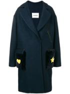 Ava Adore Fur Pockets Midi Coat - Blue