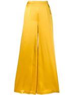 L'autre Chose Satin Palazzo Trousers - Yellow