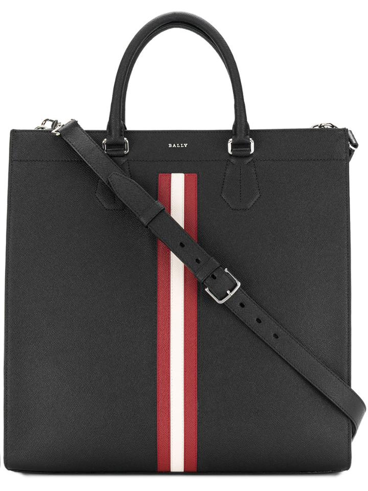 Bally Striped Tote - Black
