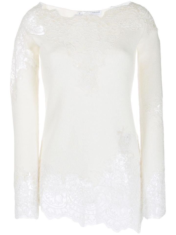 Ermanno Scervino Lace Panel Slim-fit Jumper - Neutrals