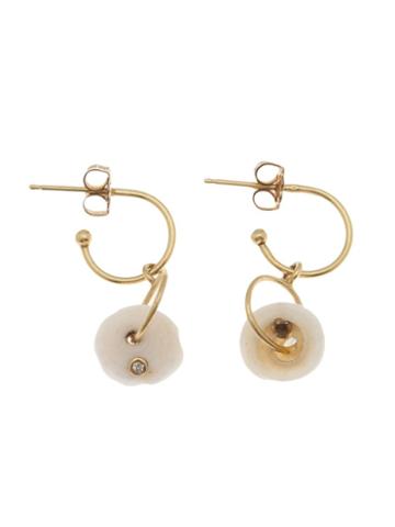 Beth Orduna Yellow Gold And Diamond Puka Shell Earrings