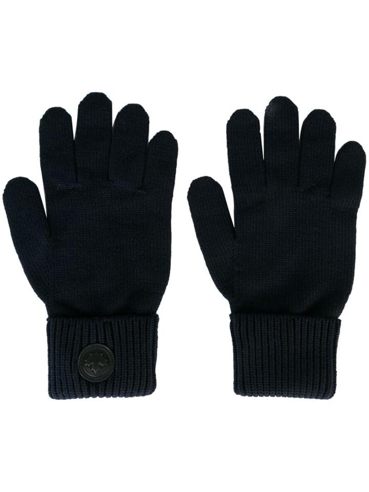 Dsquared2 Canadian Emblem Gloves, Men's, Blue, Wool
