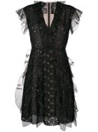 Giambattista Valli Spot Print Ruffle Dress - Black