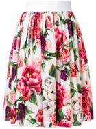 Dolce & Gabbana Floral Full Skirt - White