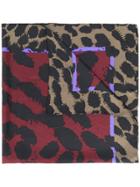 Diane Von Furstenberg Colour-block Silk Leopard Print Scarf - Red