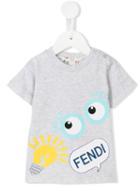 Fendi Kids - Logo Print T-shirt - Kids - Cotton - 6 Mth, Infant Boy's, Grey