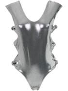 Amir Slama Side Knots Swuimsuit - Metallic