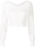 Le Ciel Bleu V Neck Knitted Top - White