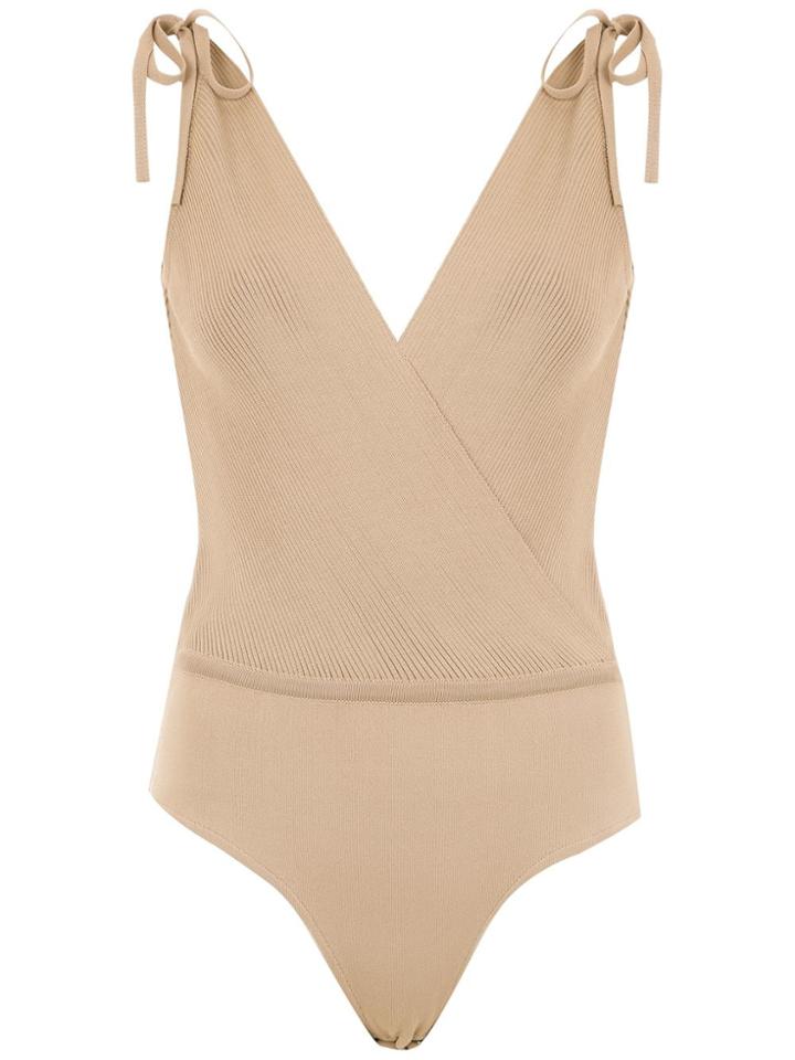Egrey Lace Up Detail Bodysuit - Neutrals