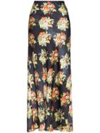 Paco Rabanne Floral Print Maxi-skirt - Black