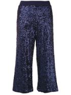 P.a.r.o.s.h. Cropped Sequin Wide Leg Trousers - Blue