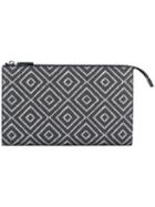 Salvatore Ferragamo Ikat Print Portfolio Clutch, Men's, Blue, Leather