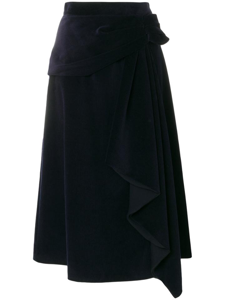 Prada Asymmetric Draped Skirt - Blue