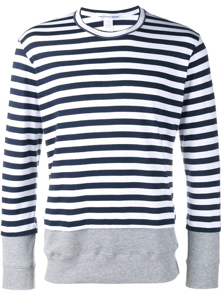 Comme Des Garçons Shirt Striped Sweatshirt, Men's, Size: Small, Blue, Cotton