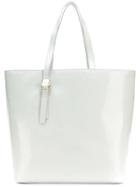 Jil Sander Navy Large Tote Bag - White