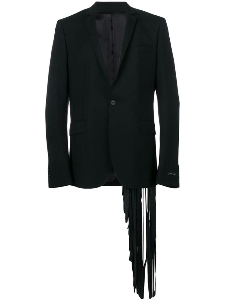Les Hommes Fringed Detail Blazer - Blue
