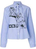 Prada Comic Book Pinstripe Shirt - Blue