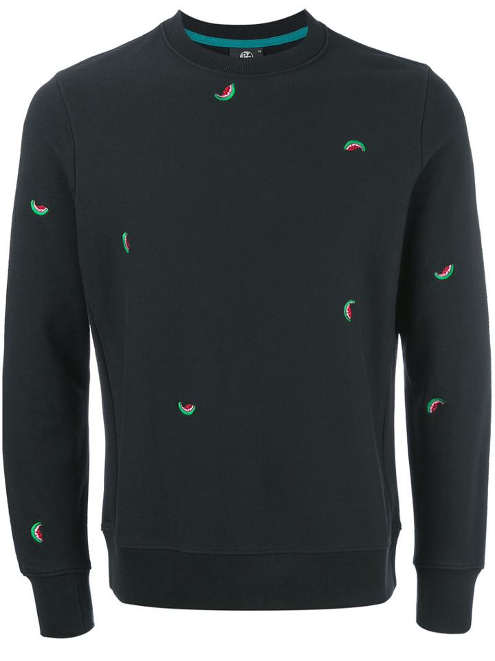 Ps By Paul Smith Watermelon Embroidered Sweatshirt, Men's, Size: Small, Black, Cotton