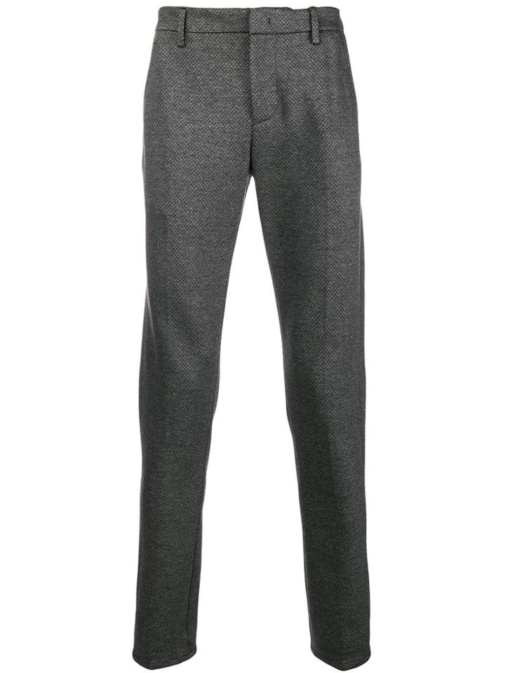 Dondup Checked Slim Fit Trousers - Black