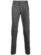 Dondup Checked Slim Fit Trousers - Black