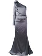 Talbot Runhof - Noelani I Evening Dress - Women - Polyester/spandex/elastane/acetate/viscose - 38, Grey, Polyester/spandex/elastane/acetate/viscose